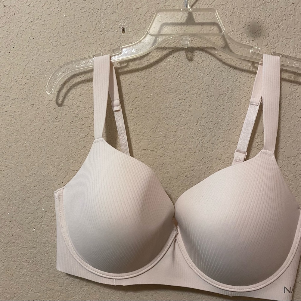 Nautica Intimates Ivory Cream Supportive Underwire Stripe Bra Plus Size 42d View 3